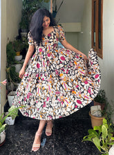 KHANAK FLORAL MIDI DRESS