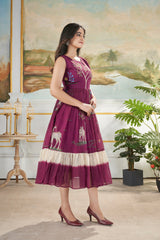 NAYRA LONG WESTERN DRESS