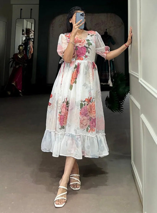 Gulaabo Long Western Floral Frock – A Dreamy Blend of Elegance and Style
