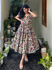 KHANAK  FLORAL MIDI DRESS