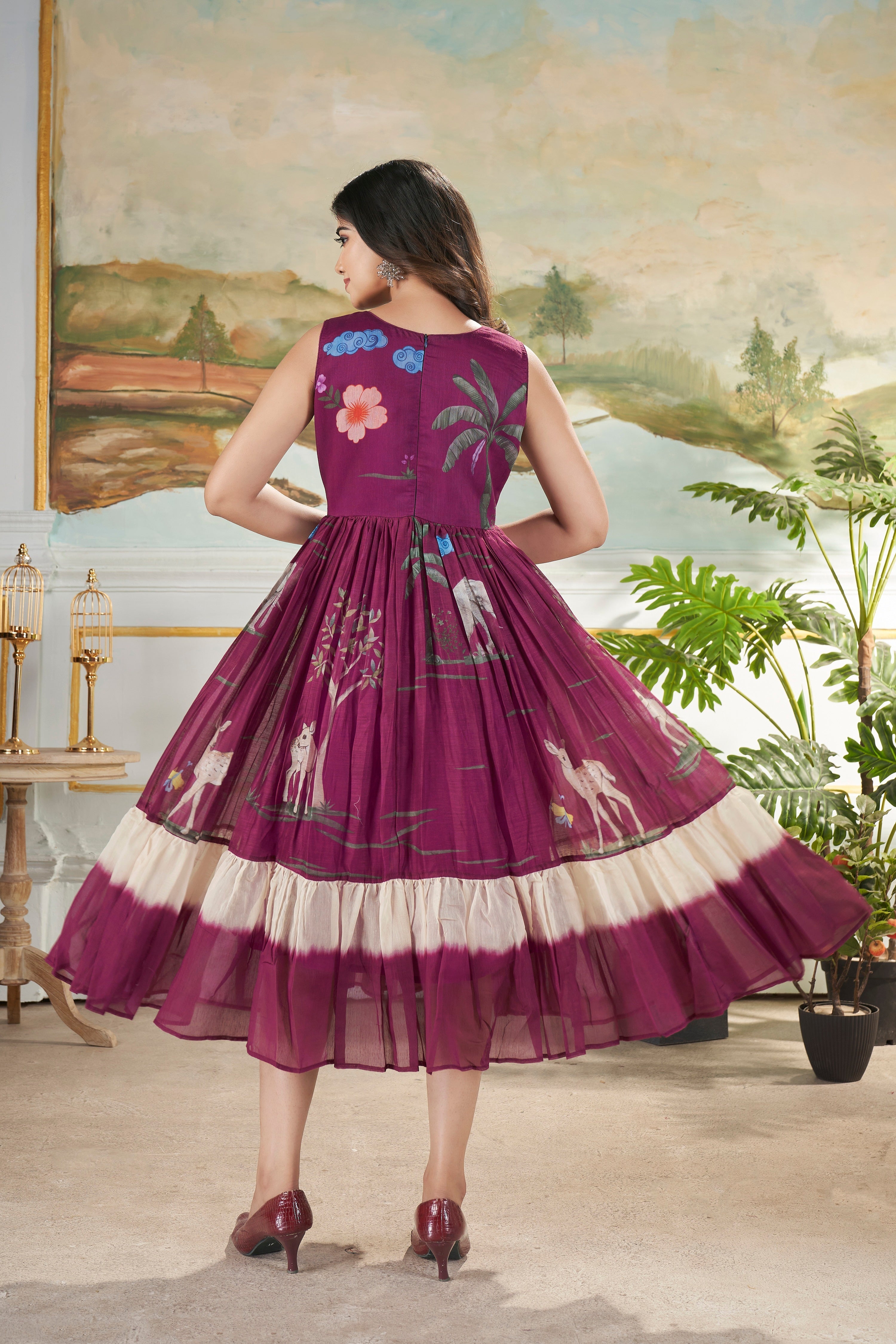 NAYRA LONG WESTERN  DRESS