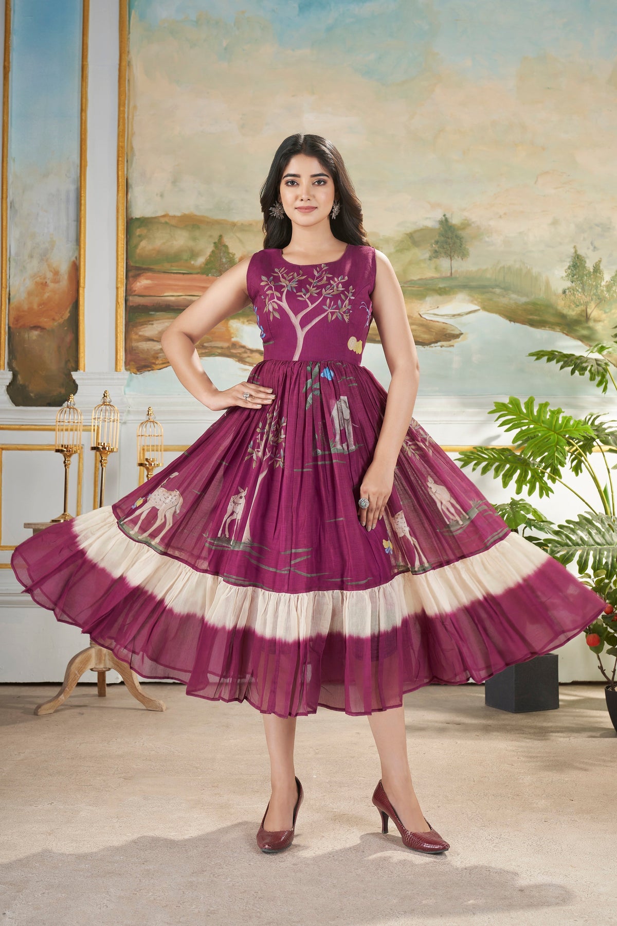 NAYRA LONG WESTERN  DRESS