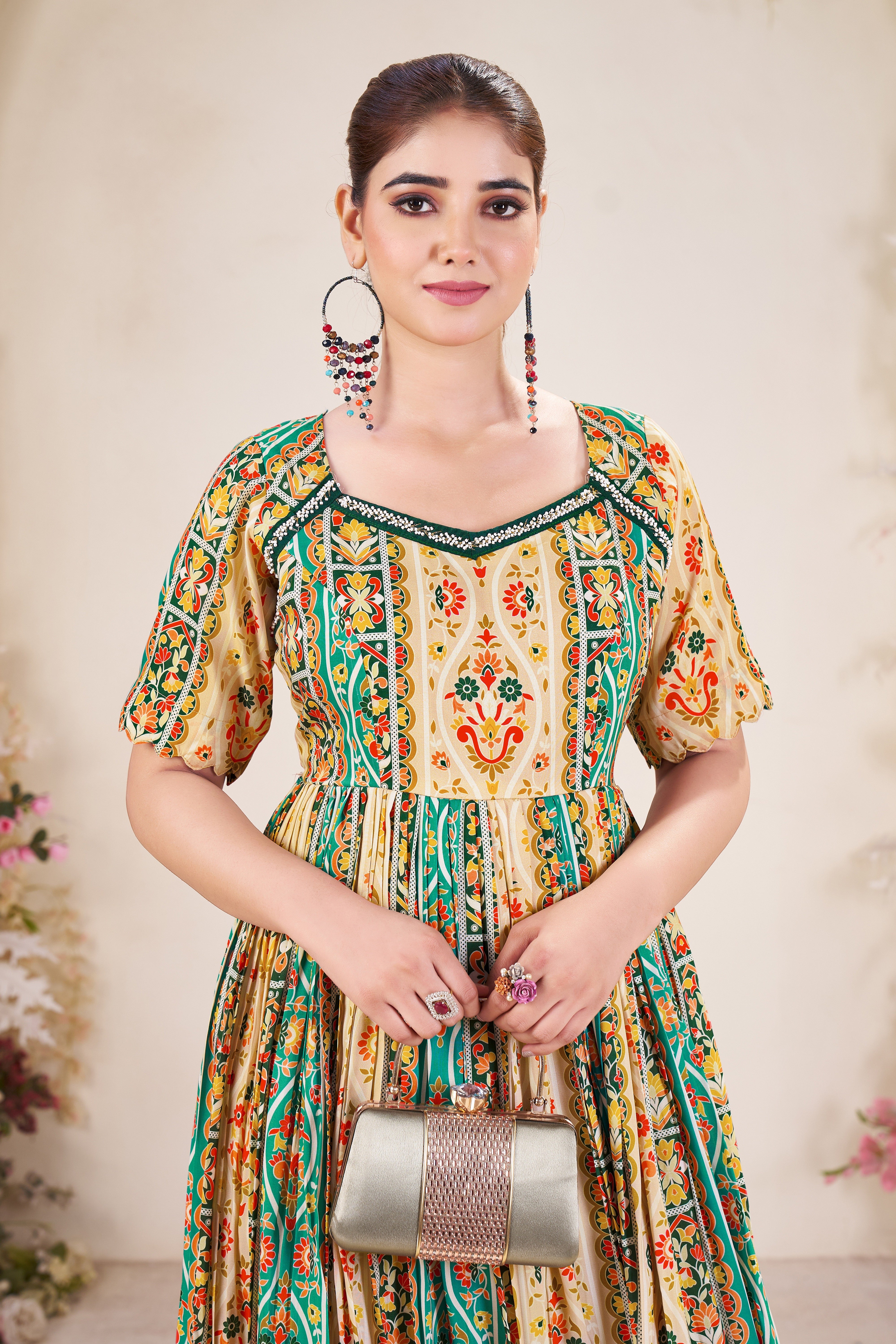 Kastoory-Heavy Fancy Long Western Dress