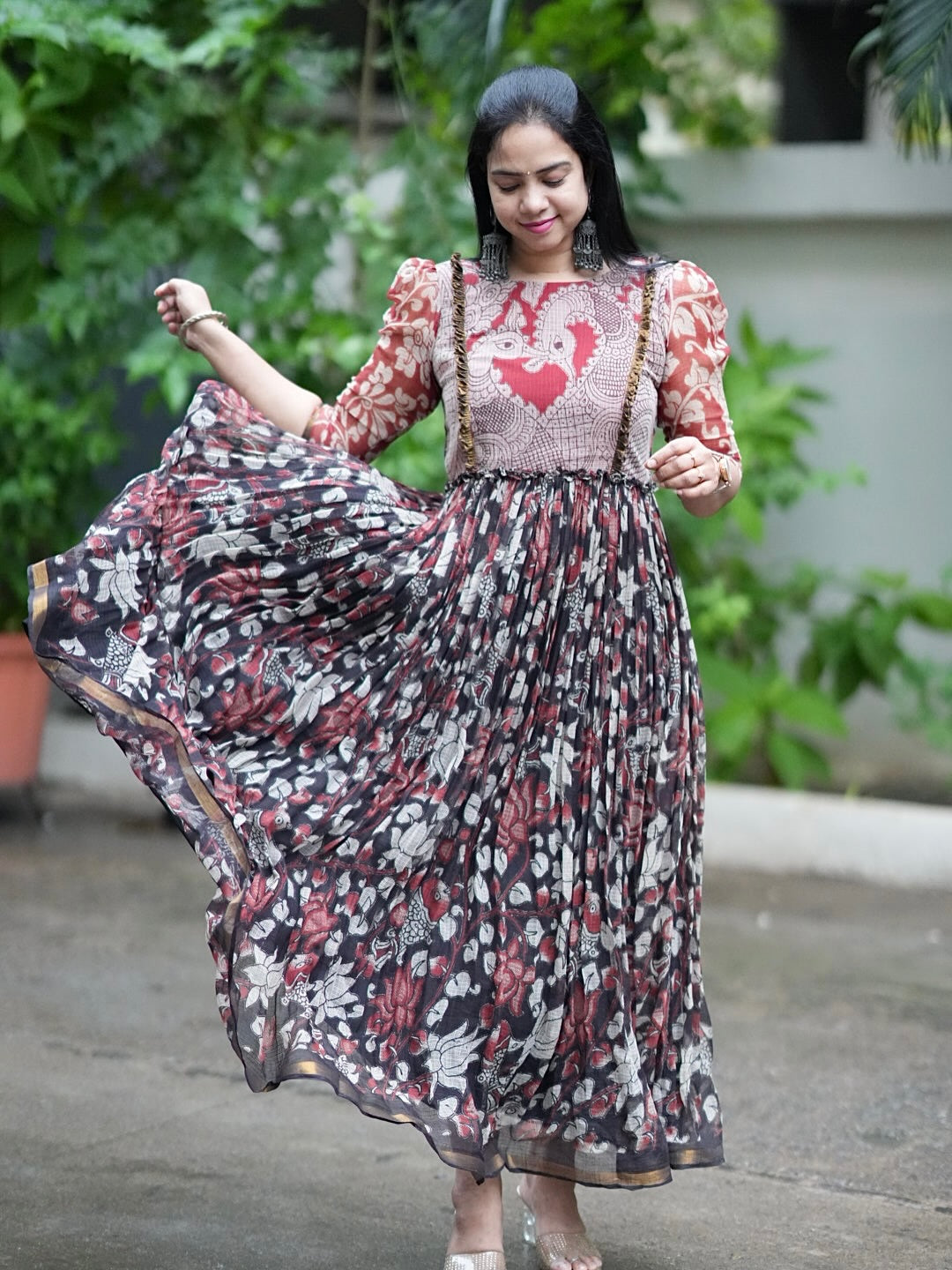 Arzoo Peacock Charm Long Western Dress