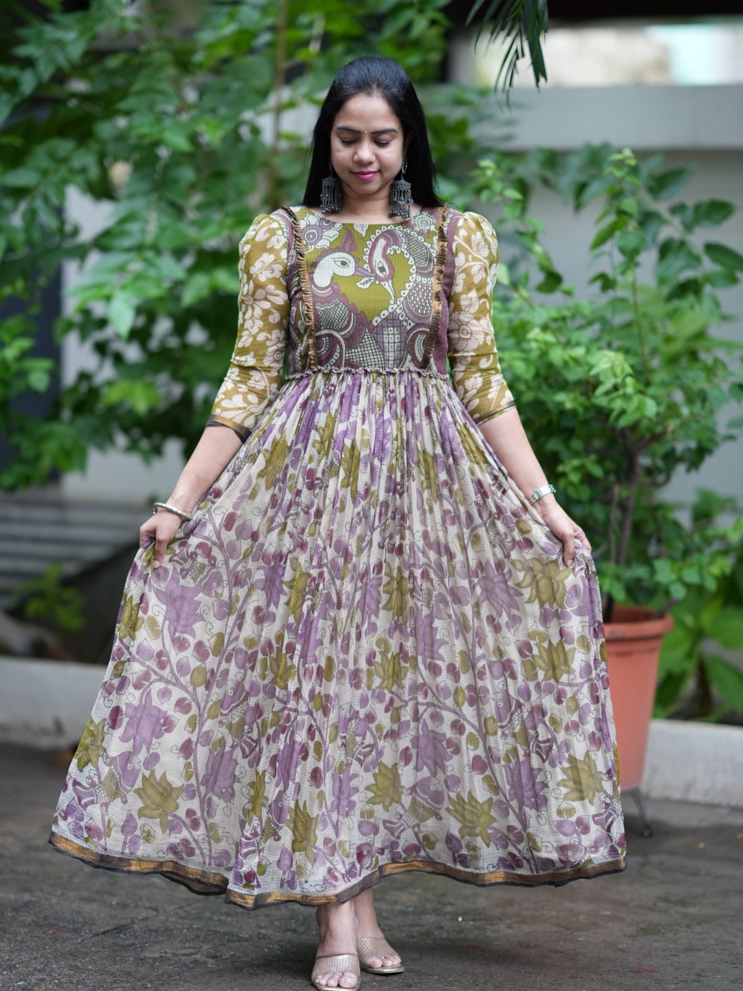 Arzoo Peacock Charm Long Western Dress