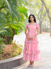 Shamah - Western Long Midi / Tiered Dress
