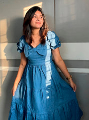 Juliet Medium Blue Denim Western Dress