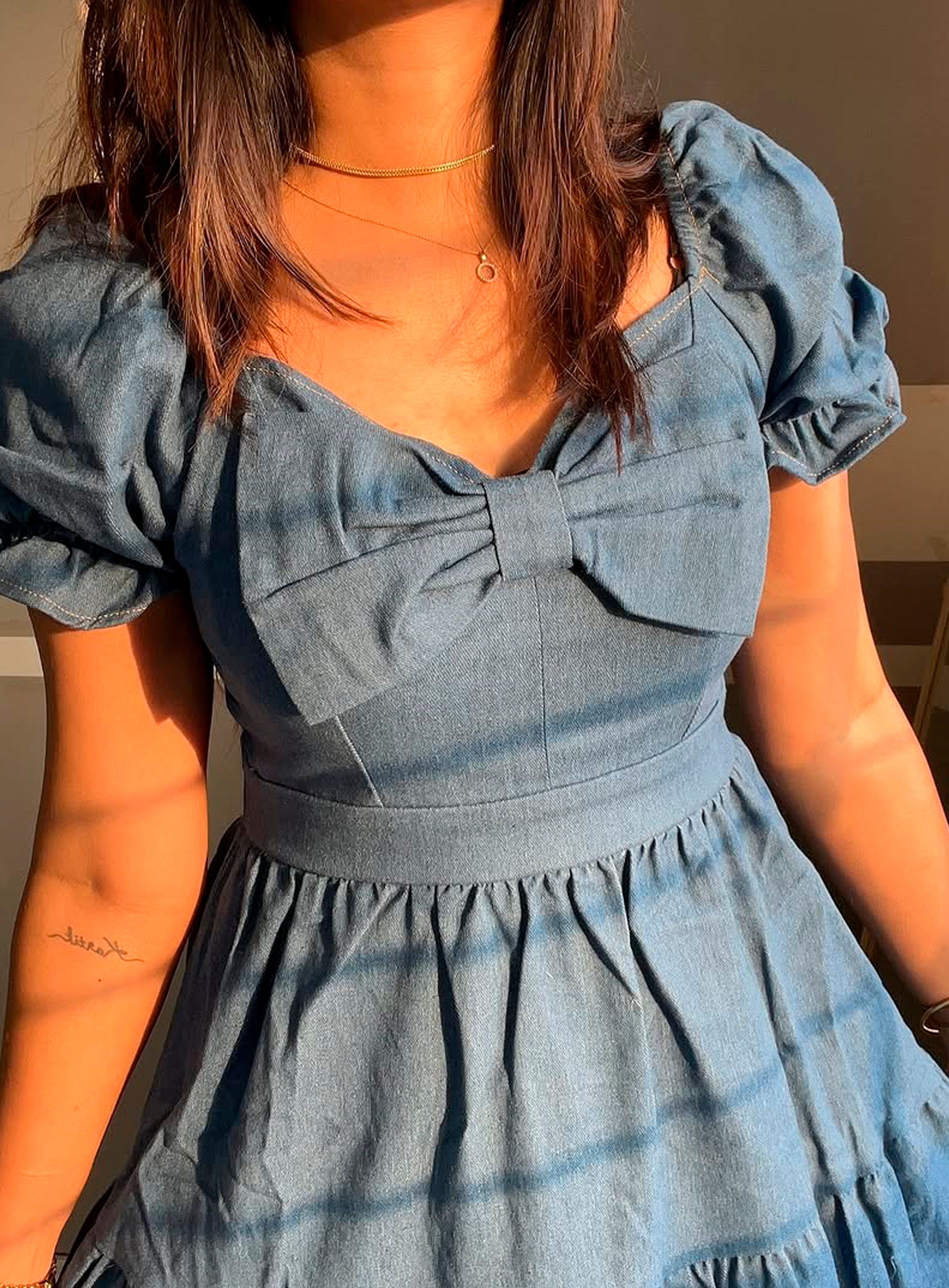 Juliet Medium Blue Denim Western Dress