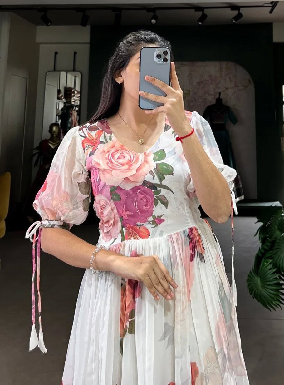 GULAABO-LONG WESTERN FLORAL FROCK
