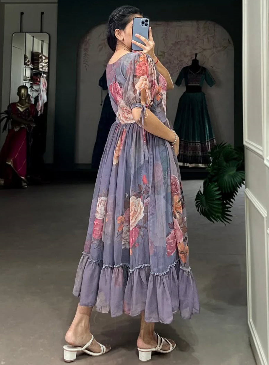 GULAABO-LONG WESTERN FLORAL FROCK
