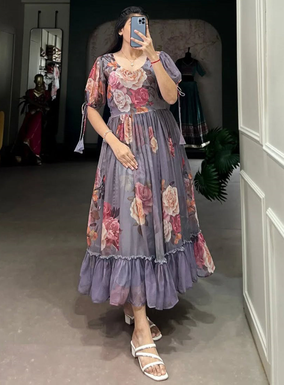 GULAABO-LONG WESTERN FLORAL FROCK